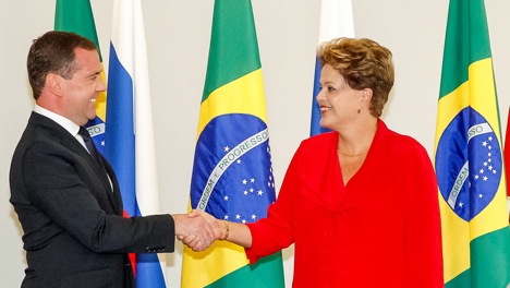 President of Brazil Dilma Rousseff and Russian Prime Minister Dmitry Medvedev. Source: Roberto Stuckert Filho/PR